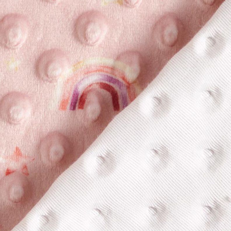 Tecido polar fofinho Pintas gravadas e arco-íris – rosa,  image number 3