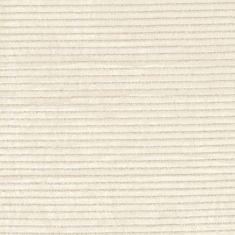 Tecido aveludado Nicki Riscas brilho – bege claro/prata metálica,  image number 1