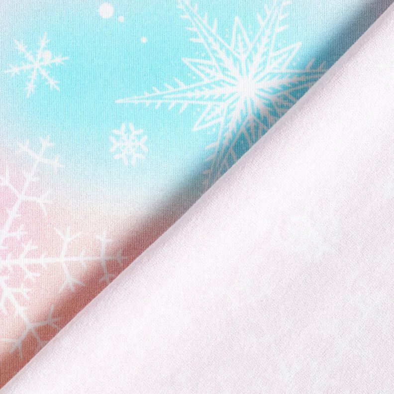 Jersey de algodão Gradiente de aquarela de flocos de neve | Glitzerpüppi – azul-gelo/rosé,  image number 4