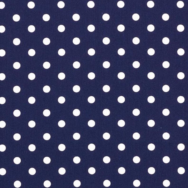 Popelina de algodão pintas grandes – azul-marinho/branco,  image number 1