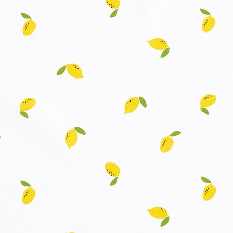 Popelina de algodão Limões – branco,  image number 1
