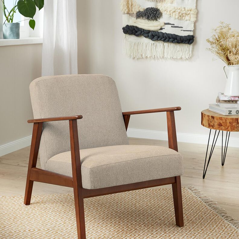 Tecido para estofos Melange macio – bege escuro,  image number 5