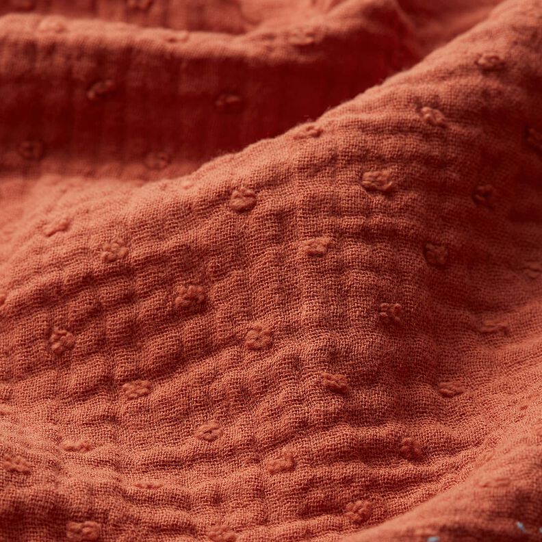 Musselina/ Tecido plissado duplo dobby – terracota,  image number 2