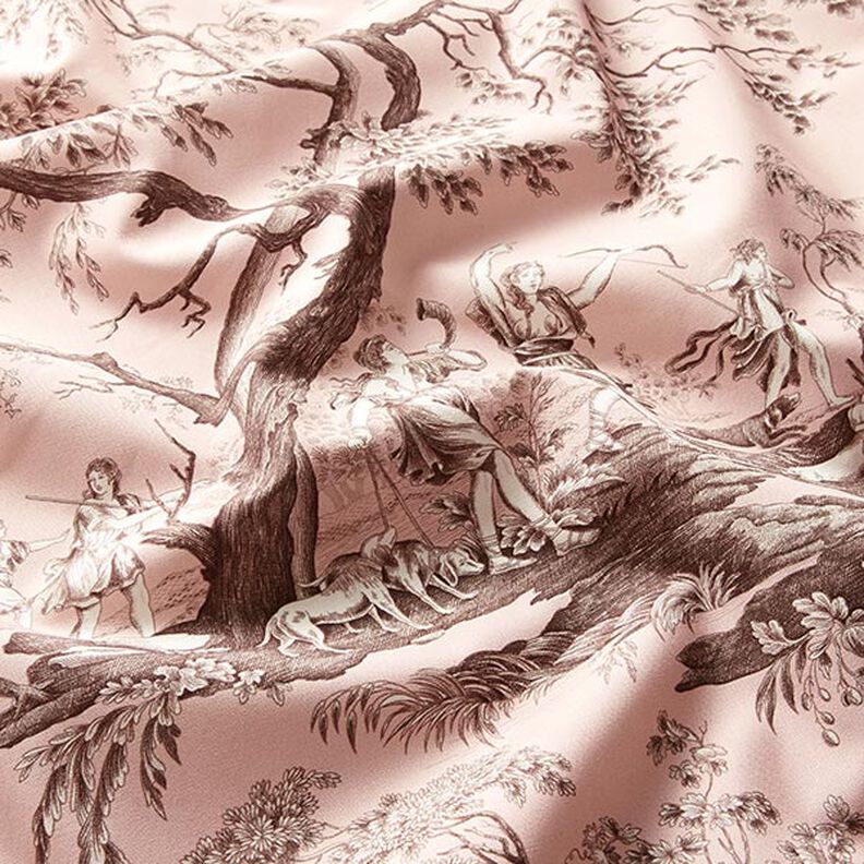 Tecido para decoração Lona Antigo 280 cm – rosa-claro/castanho,  image number 2