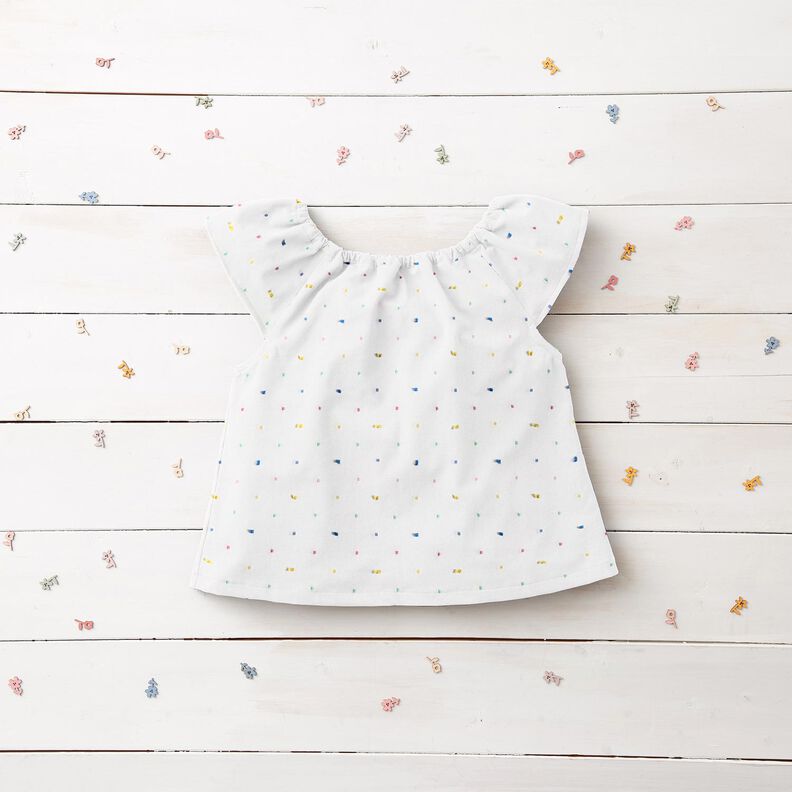 Popelina Confetes coloridos – branco,  image number 5