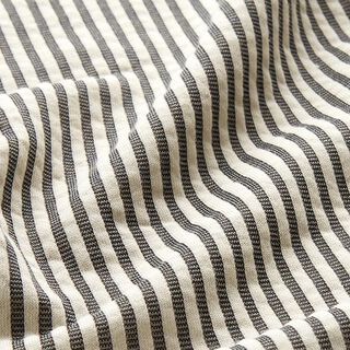 Jersey texturizada em mistura de algodão com nervuras longitudinais – branco sujo/azul-marinho, 