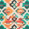 Tecido para decoração Meio linho Panamá Estampado étnico abstrato  – bege claro/verde esmeralda,  thumbnail number 1