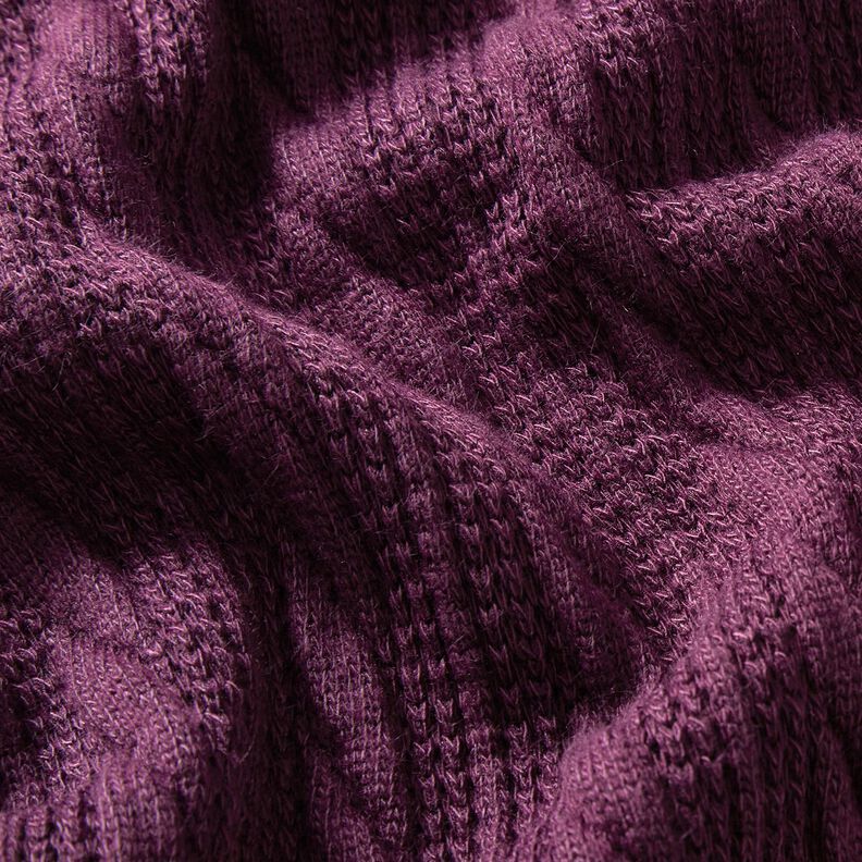 Malha Cloqué Padrão entrançado – merlot,  image number 2