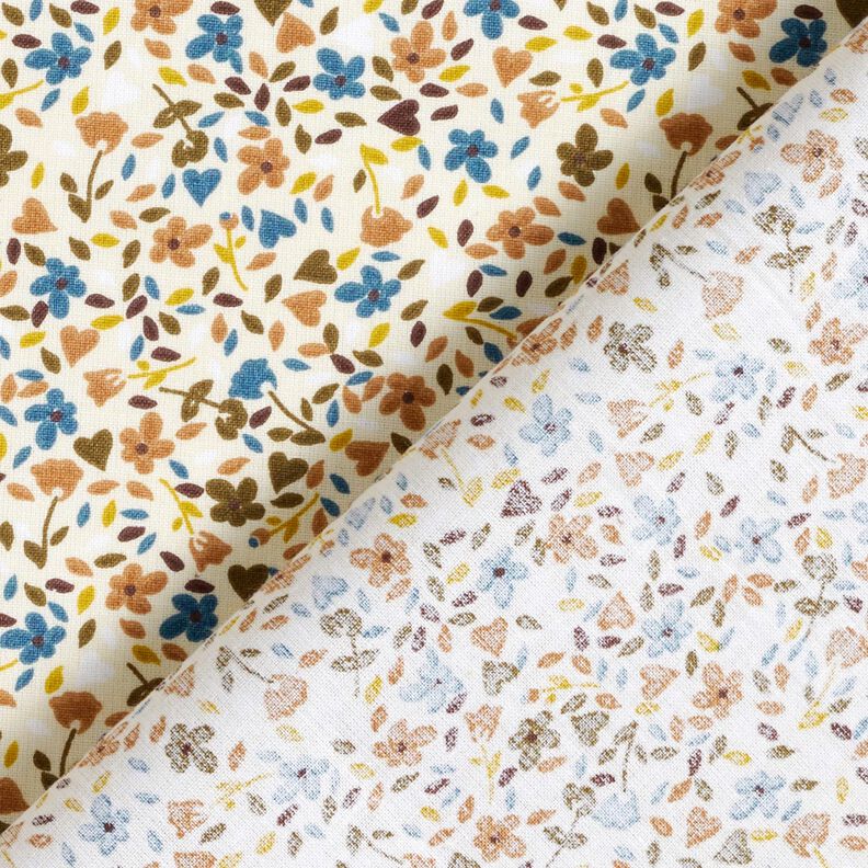 Tecido de algodão Cretone Flores espalhadas – bege claro/castanho claro,  image number 4