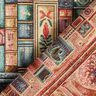 Tecido para decora&ccedil;&atilde;o Gobelina estante de livros colorida &ndash; pinheiro azul/carmin,  thumbnail number 4