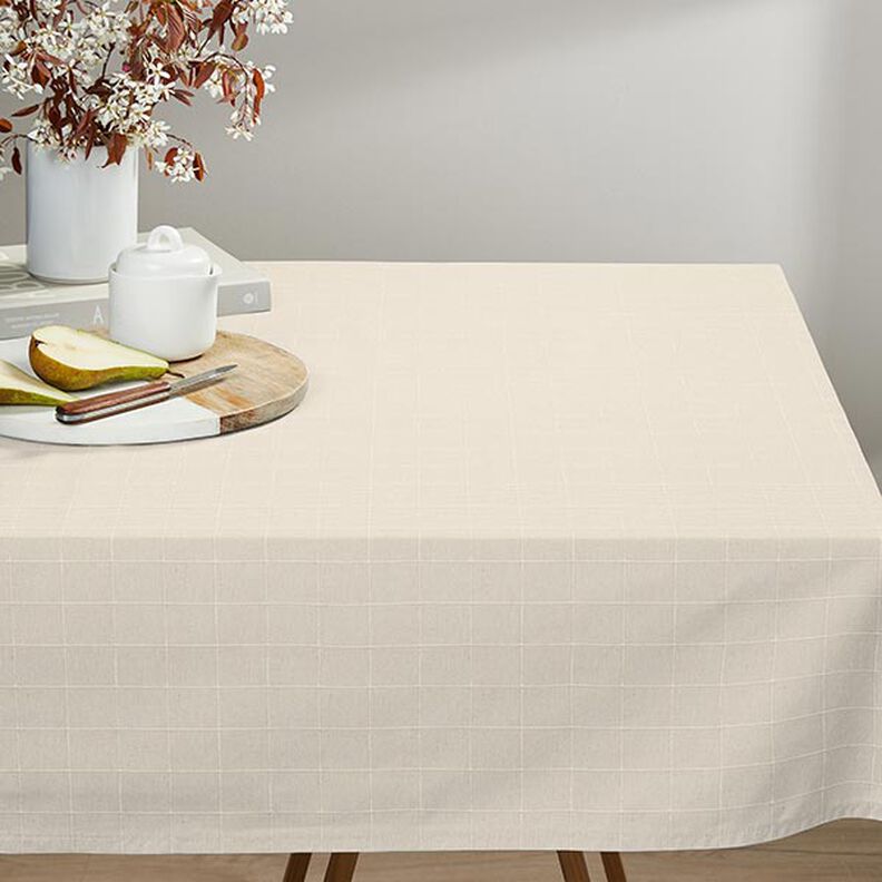 Tecido para decoração Tabuleiro de xadrez reciclado – natural,  image number 7