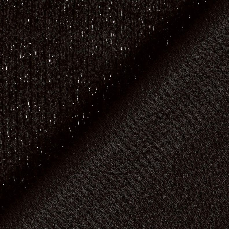 Chenille Malha Jacquard Brilho – preto/prata antiga metálica,  image number 3
