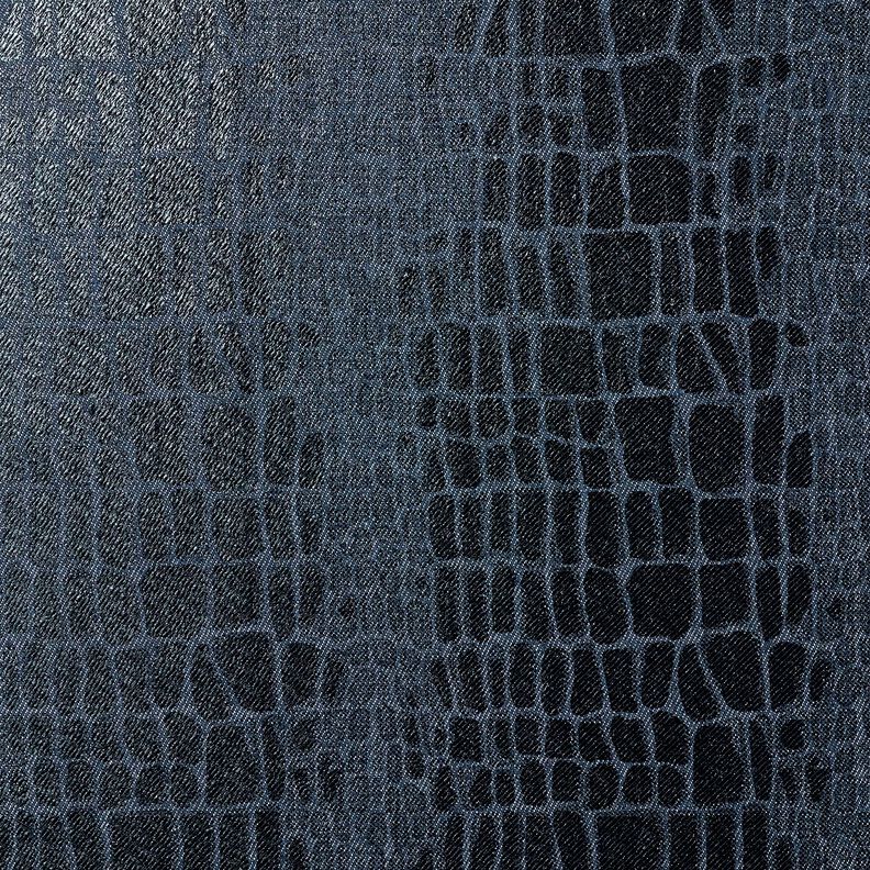 Denim de viscose Aparência de réptil – preto azulado,  image number 1