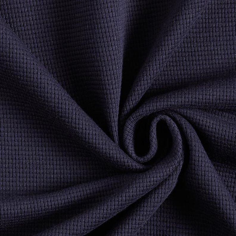 Jersey mini favos de algodão lisa – azul-marinho,  image number 1