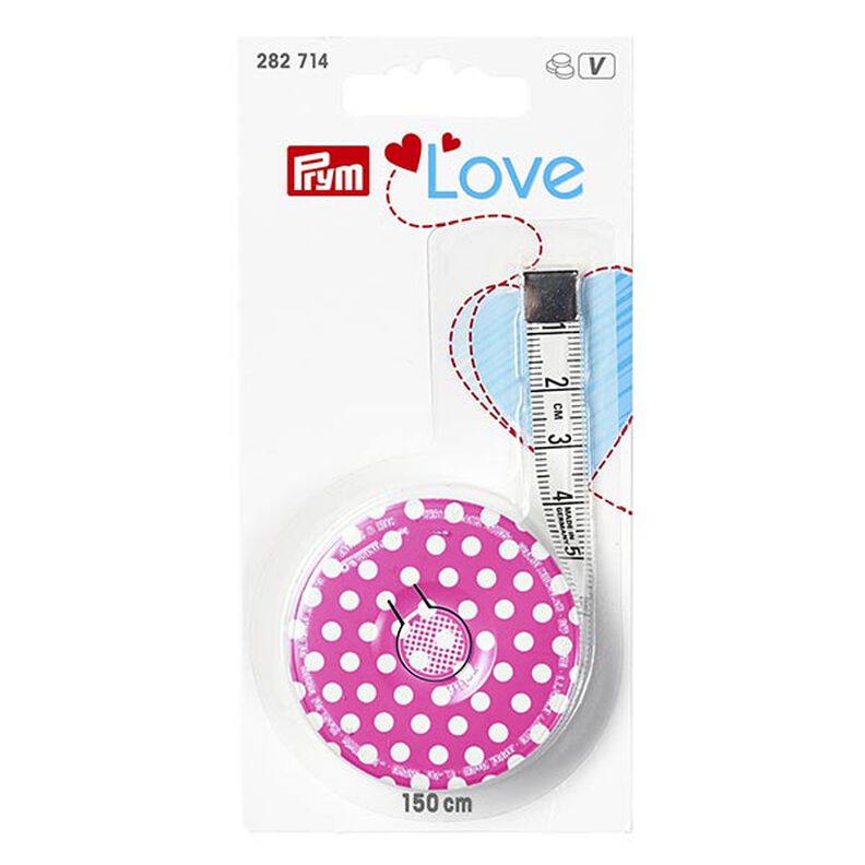 Fita métrica em rolo 150cm | Prym Love – pink,  image number 1