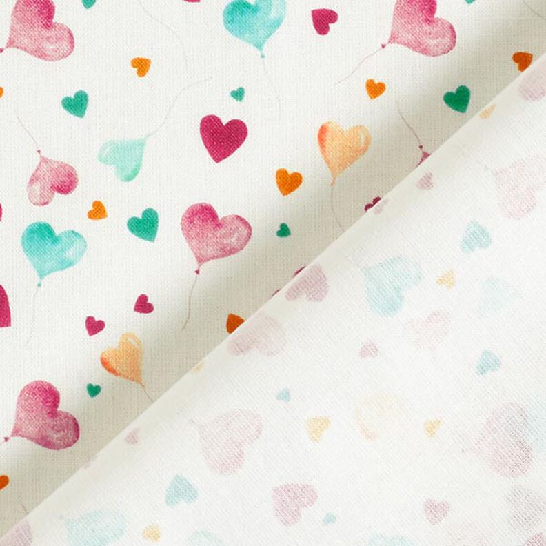Popelina de algodão Balões de coração – branco,  image number 4