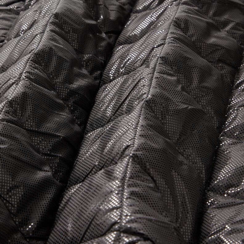 Tecido acolchoado brilho leve Losangos – preto,  image number 2