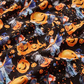 Jersey de algodão Halloween Impressão Digital – preto, 