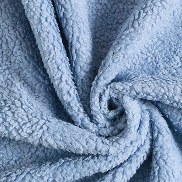 Sherpa de algodão lisa – azul claro,  image number 3