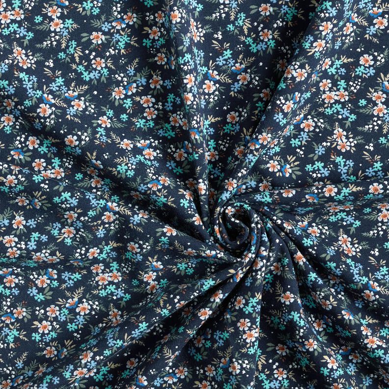 Jersey de algodão Mar de florzinhas – azul-noite/eucalipto,  image number 3