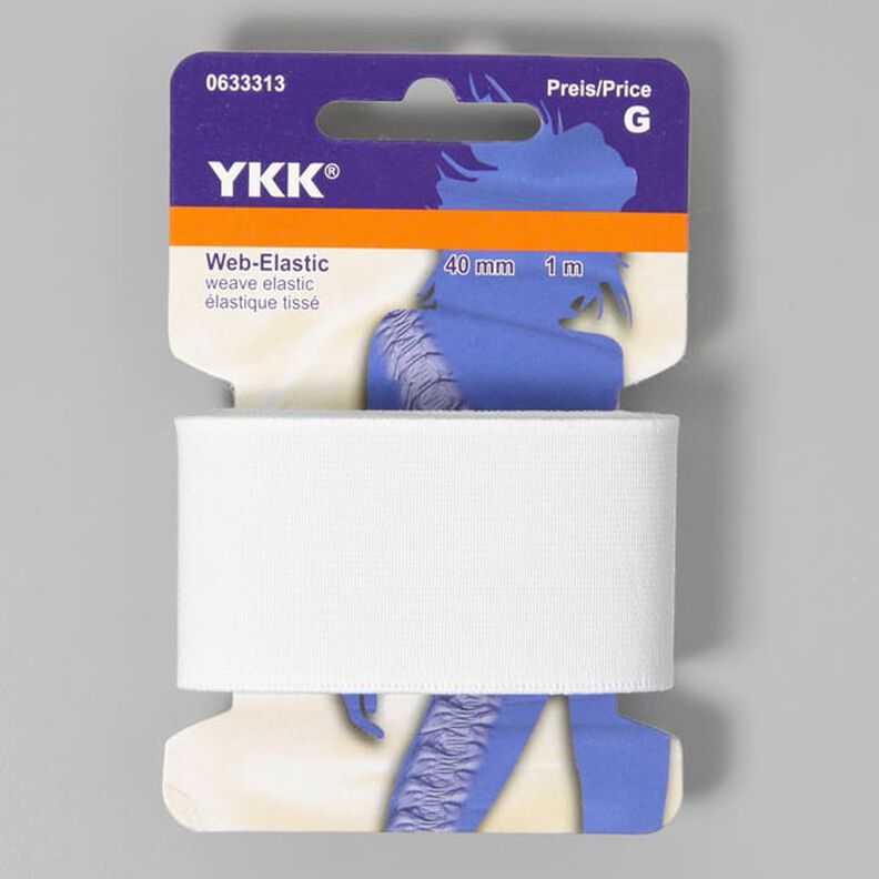 Elástico tecido 501 [2m] – branco | YKK,  image number 1