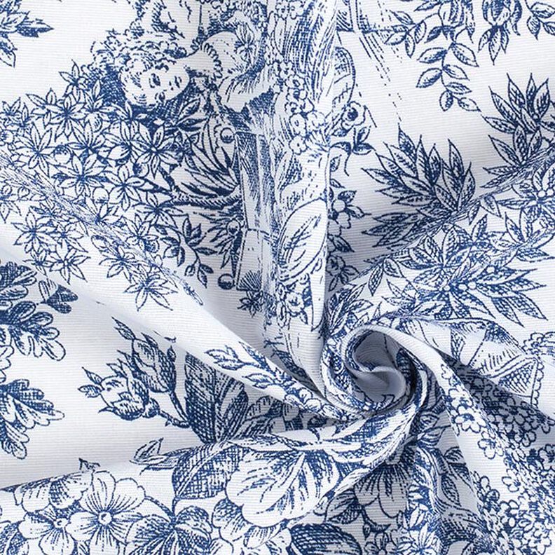 Tecido para decoração Lona Romance – branco/azul,  image number 3