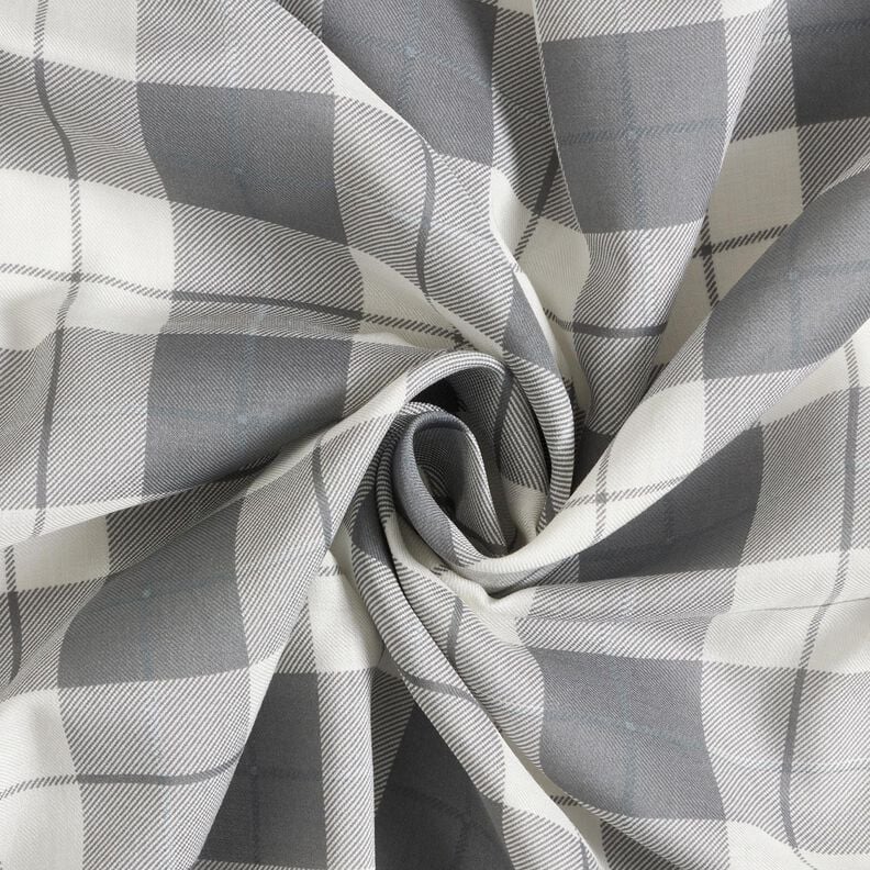 Tecido fino de algodão Xadrez – cinzento claro/branco,  image number 3
