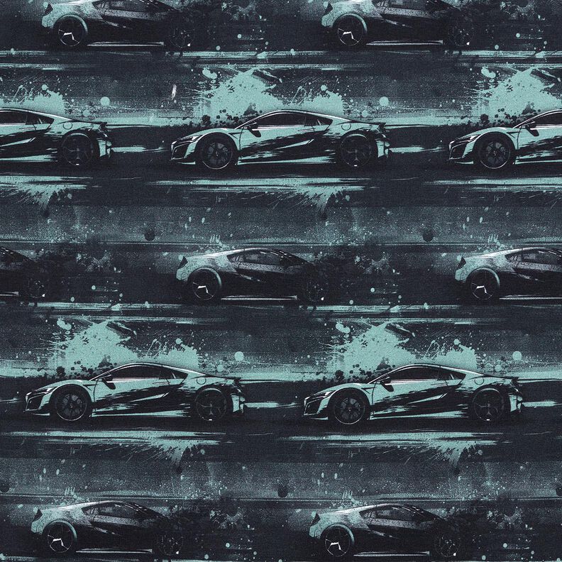 Jersey de algodão Carro de corrida Impressão Digital – preto/cinzento-pérola,  image number 1