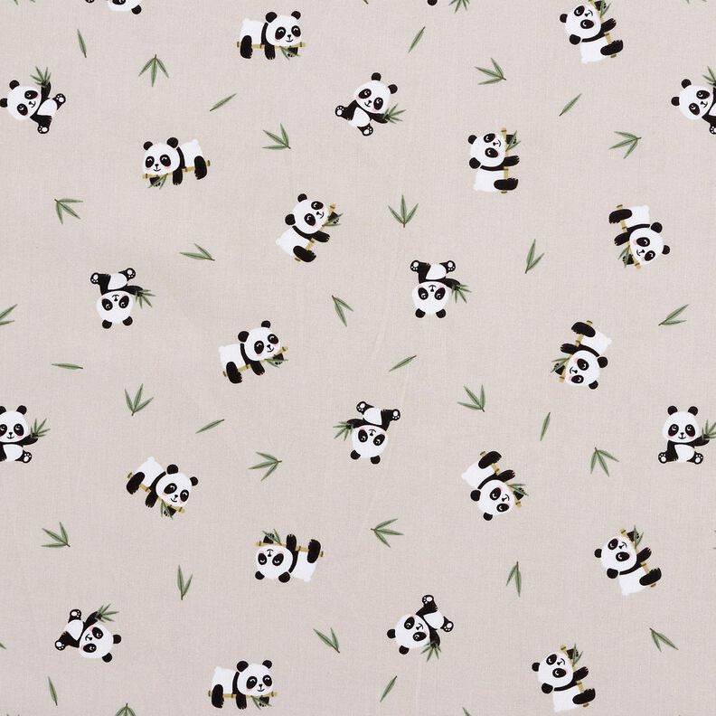 Tecido de algodão Cretone Urso panda fofo – natural,  image number 1