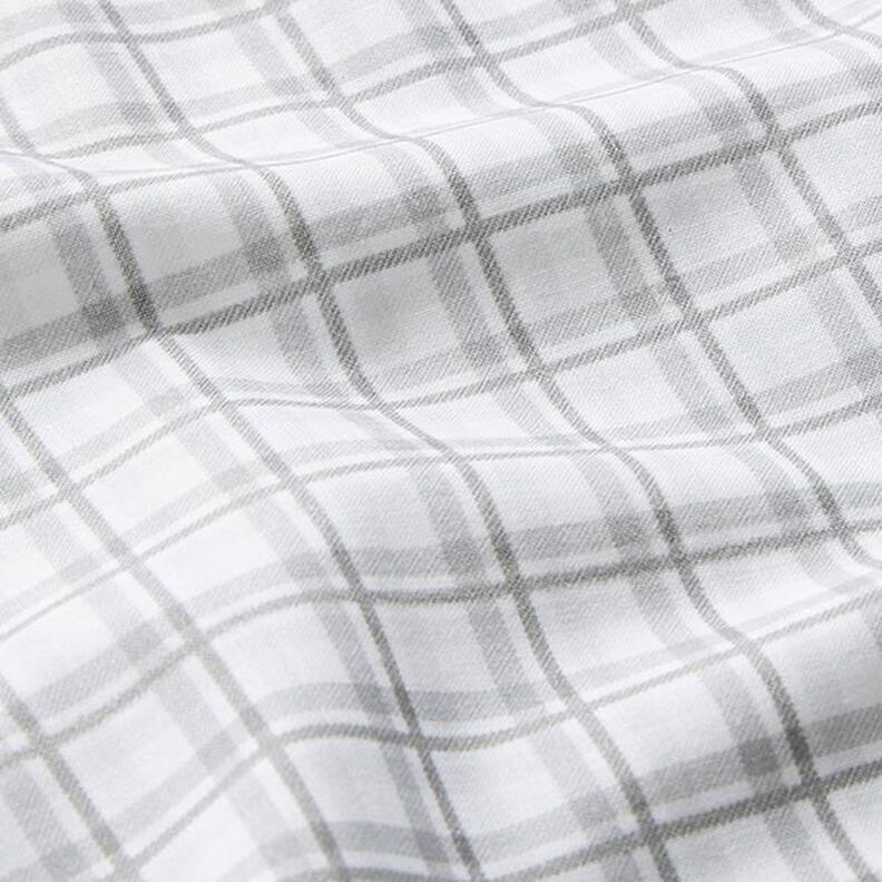 Popelina de algodão Xadrez duplo – branco/cinzento-prateado,  image number 2
