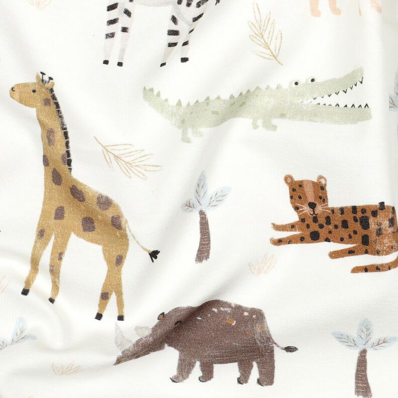 Jersey de algod&atilde;o Animais das estepes Impress&atilde;o Digital | Poppy Fabrics &ndash; marfim/castanho escuro,  image number 2
