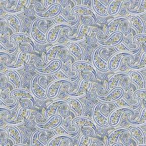 Tecido para camisas Paisley sobreposto &ndash; &iacute;ndigo/oliva, 