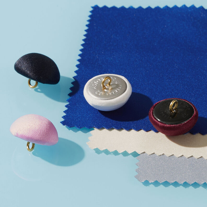 Botão forrado, Cetim Duchesse – verde grama,  image number 2