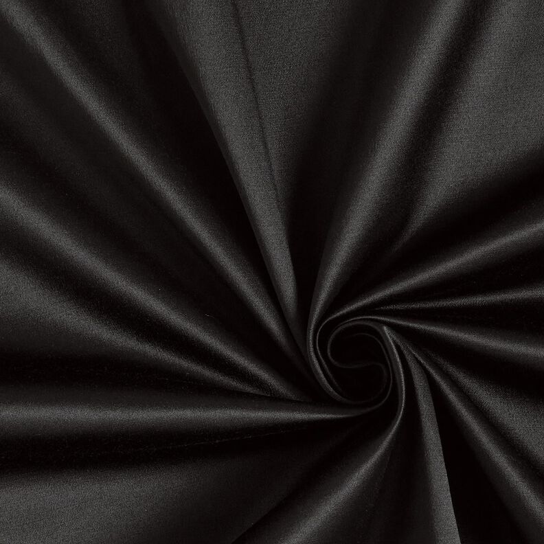 Mistura de algodão e cetim Liso – preto,  image number 1