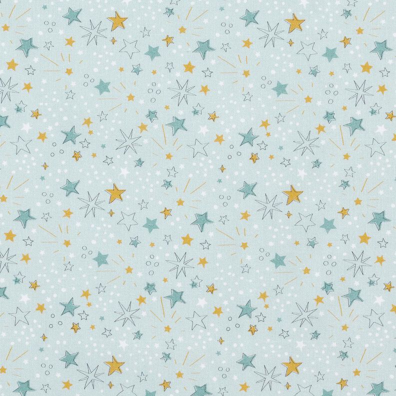Popelina de algodão Céu estrelado – azul bebé,  image number 1