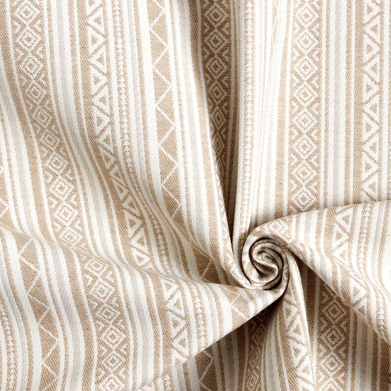 Tecido para decora&ccedil;&atilde;o Jacquard Riscas &eacute;tnicas &ndash; an&eacute;mona/branco sujo,  image number 3