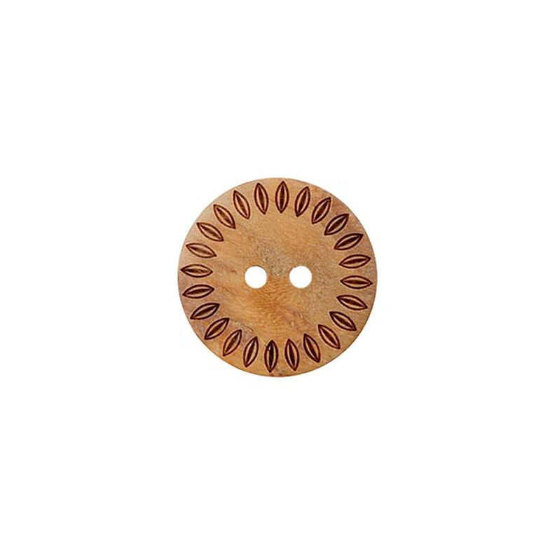 Botão de madeira 2 furos  – beige,  image number 1