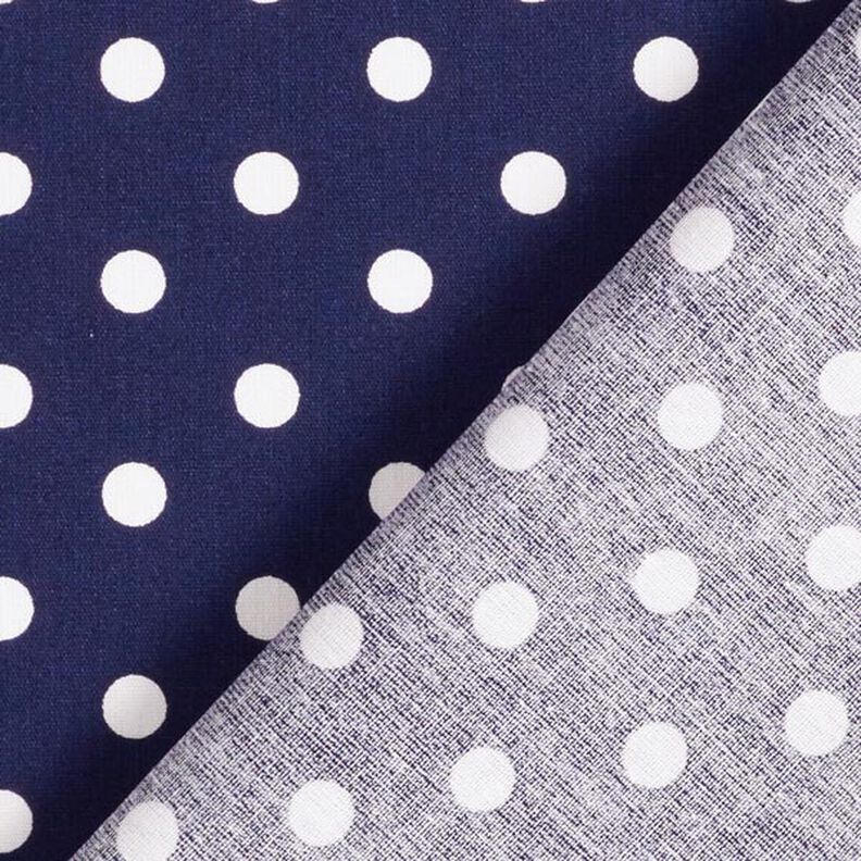 Popelina de algodão pintas grandes – azul-marinho/branco,  image number 6