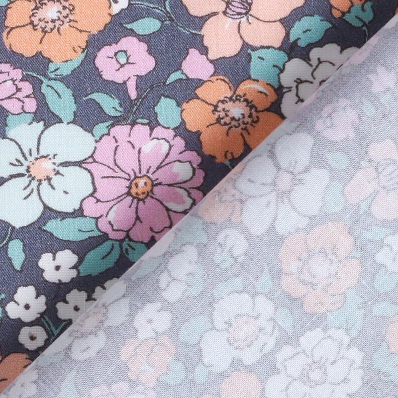 GOTS Popelina de algodão Prado de flores | Poppy Fabrics – cinza ardósia,  image number 4