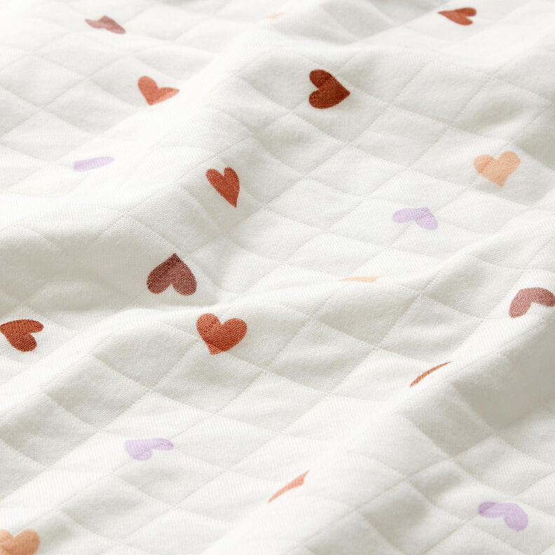 Dupla face Jersey Corações coloridos – marfim,  image number 2