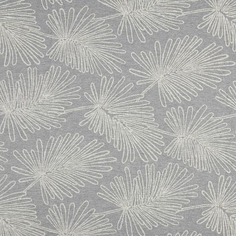 Tecido para decoração Jacquard Contornos de folhas – cinzento,  image number 1