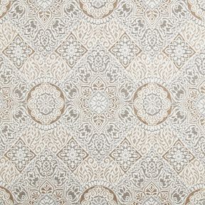 Tecido para decoração Jacquard Azulejos elegantes – anémona/bege claro, 