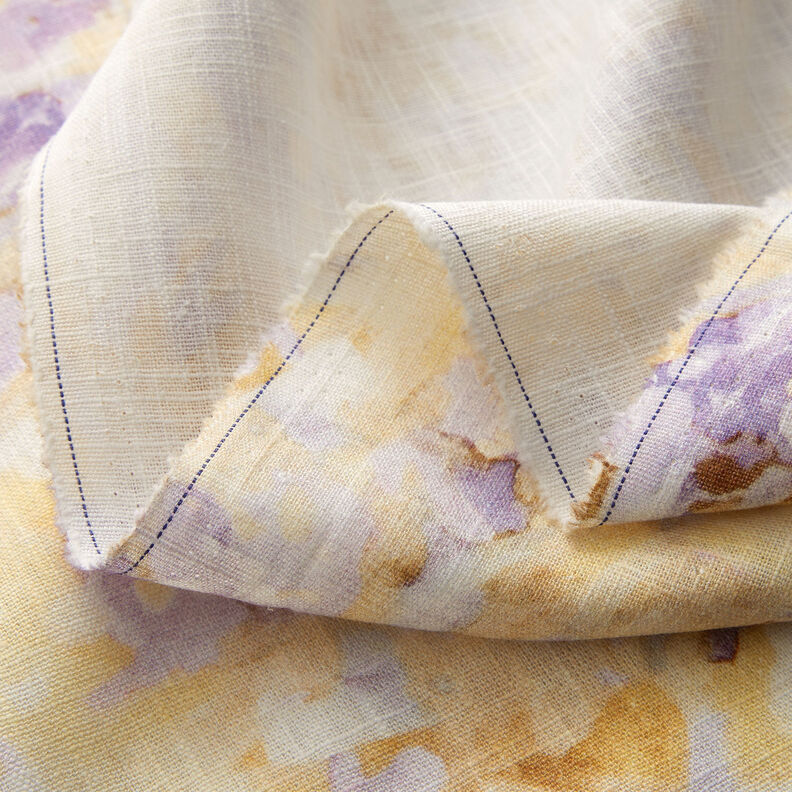 Mistura de linho e algodão Batik – marfim/lilás,  image number 3