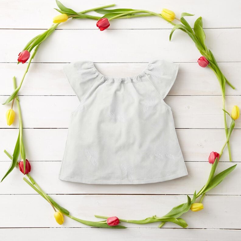 Cetim de algodão Arco-íris Bordado – branco,  image number 5