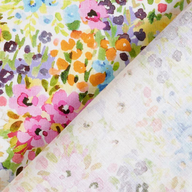 Tecido de algodão Popelina Flores coloridas – lavanda/azul,  image number 4