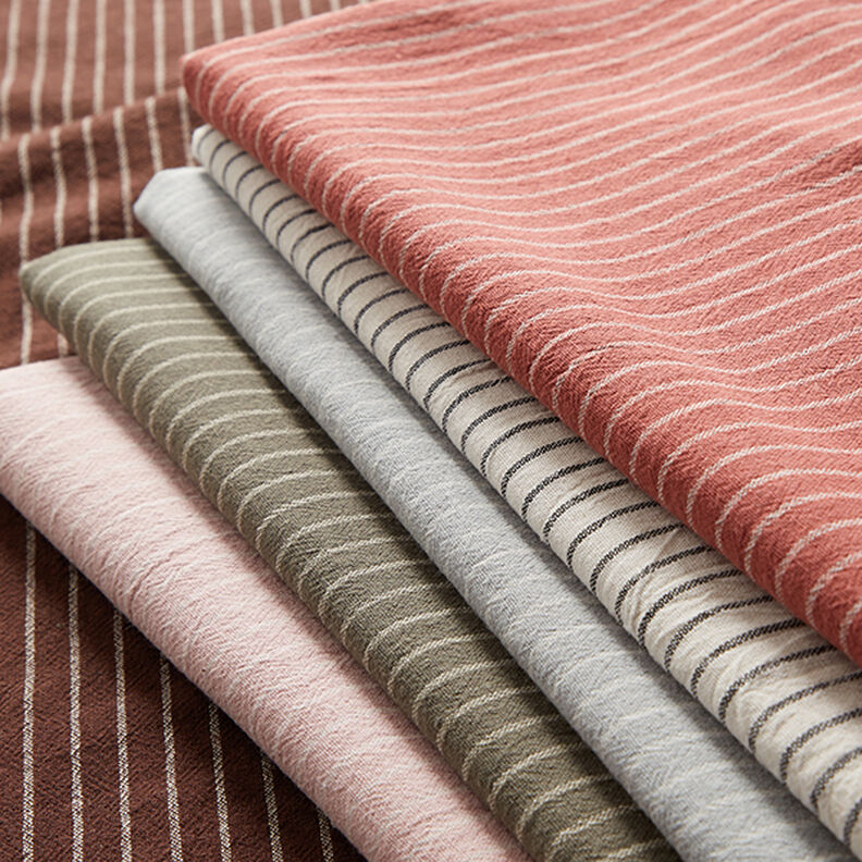 Tecido para blusas Mistura de algodão Riscas largas – cinzento/branco sujo,  image number 6