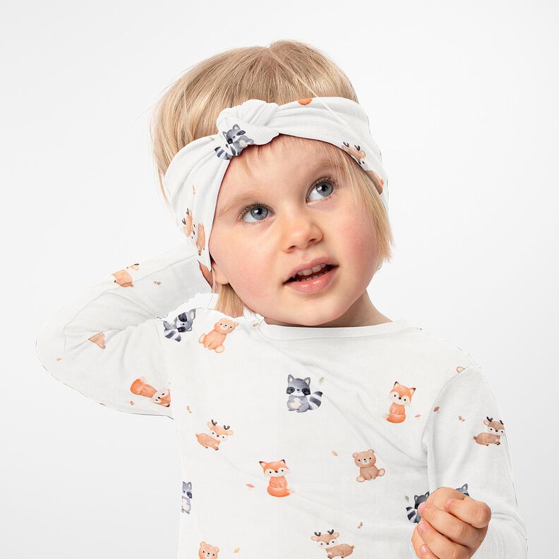GOTS Jersey de algodão Animais bebé Impressão Digital – marfim,  image number 6