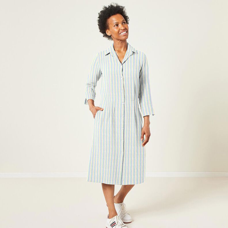 Anarruga Algodão Mistura de riscas – branco,  image number 6