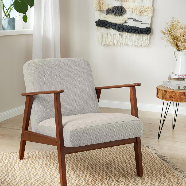 Tecido para estofos Melange macio – cinzento claro,  image number 5