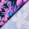 Tecido para fatos de banho Flores tropicais – azul-marinho/pink,  thumbnail number 4